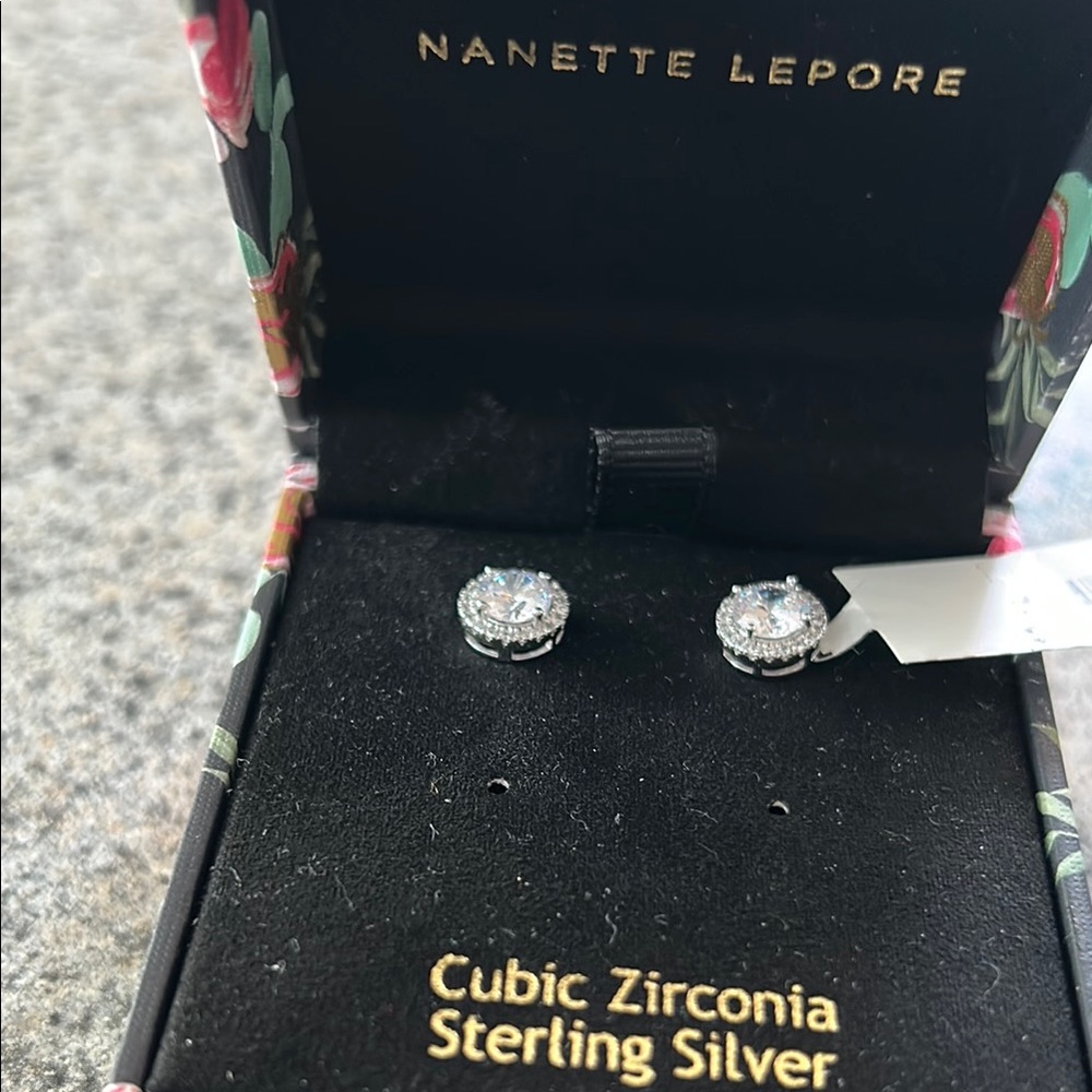 Nanette Lepore Silver Cubic Zirconia Earrings